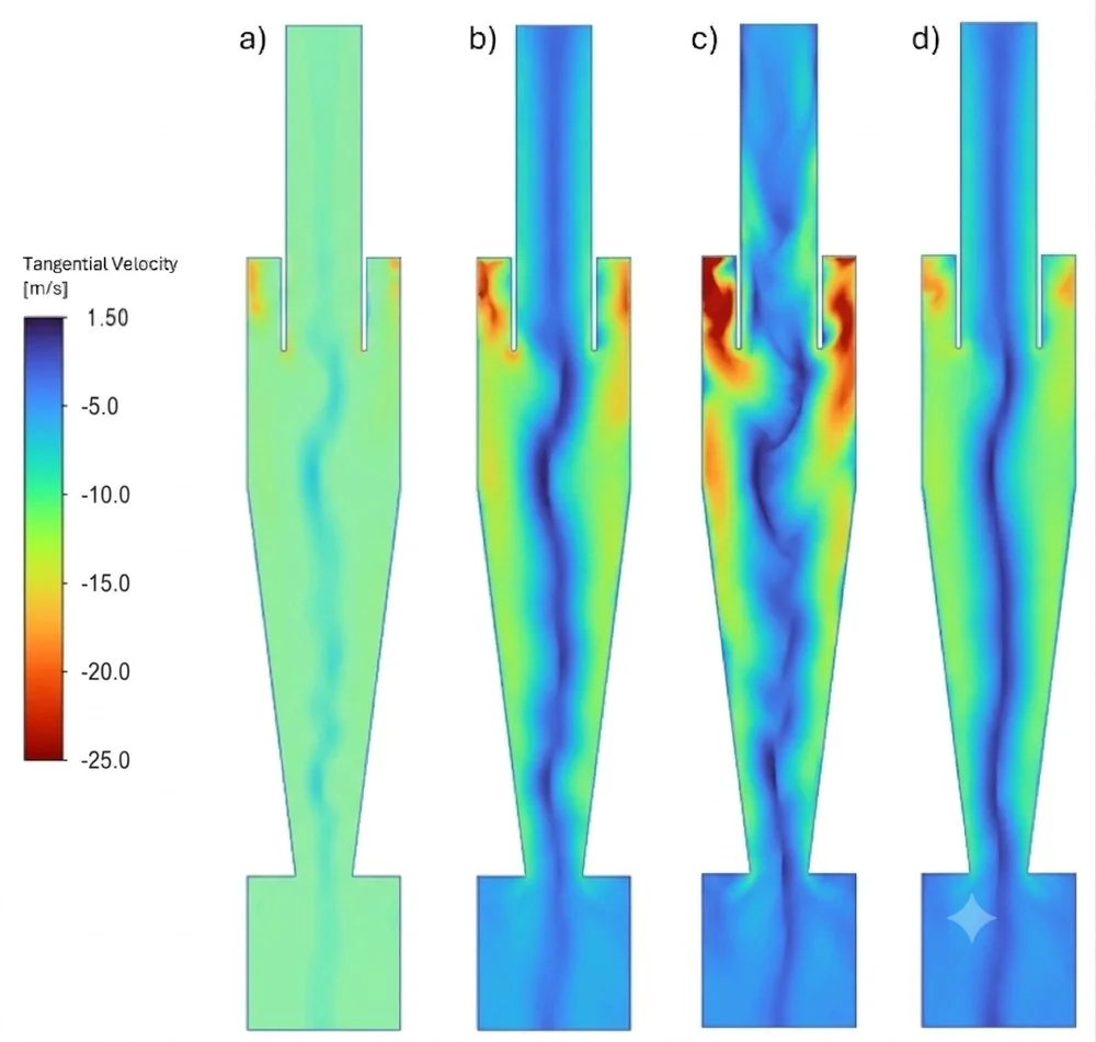 Cyclone separator gas-solid multiphase CFD simulation
