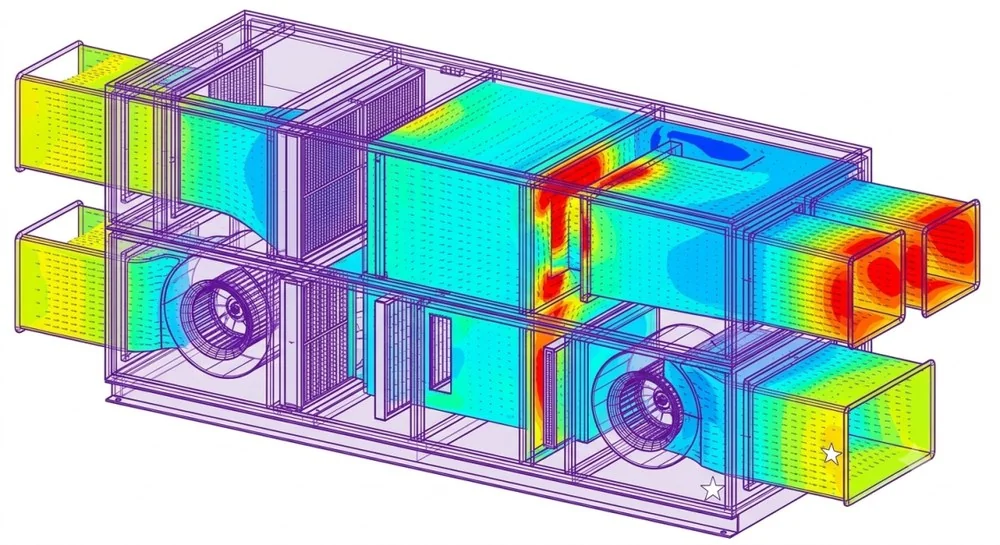 HVAC air handling unit airflow CFD simulation